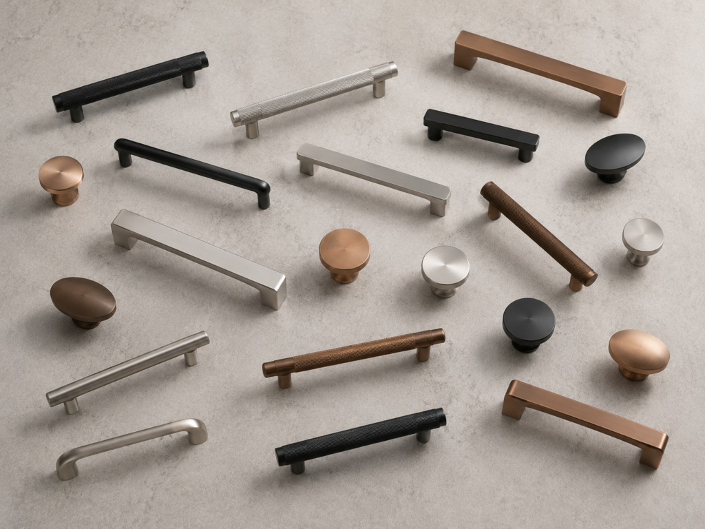 Modern Cabinet Handles, Pulls and Knobs in Matte Black, Brushed Brass, and Chrome