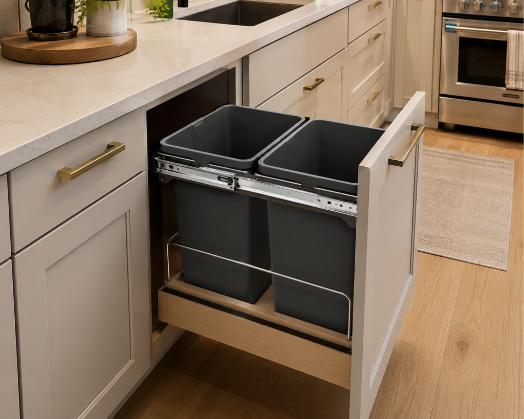 Rev-A-Shelf Double Pull-Out Waste Container System for Kitchen Cabinets